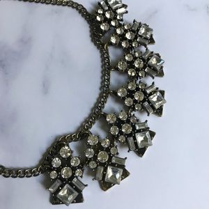 Brass & Crystal Statement Necklace